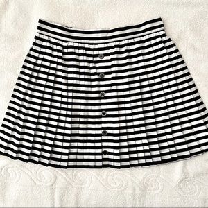 Candie’s Black and White Striped Pleated Mini Skirt